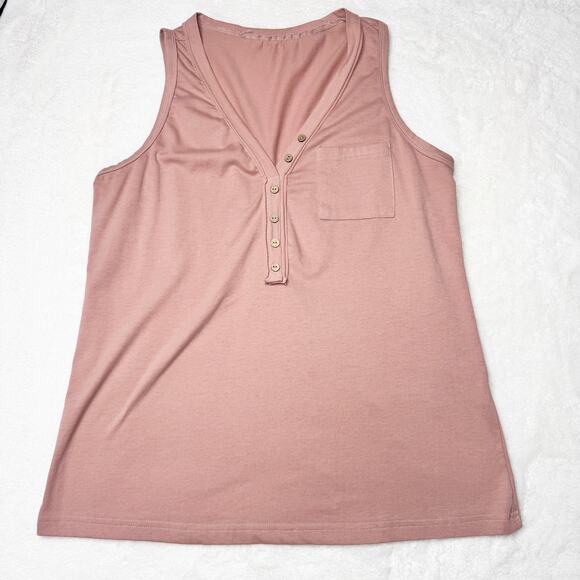 EMERY ROSE Pink V-neck Sleeveless Tank Top size Medium - Picture 2 of 5